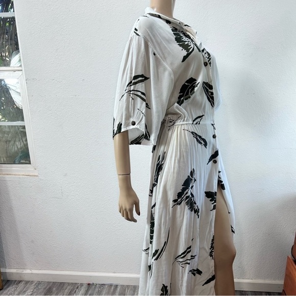 WARREN Z maxi button front leaf print dress size:14 - Picture 15 of 16